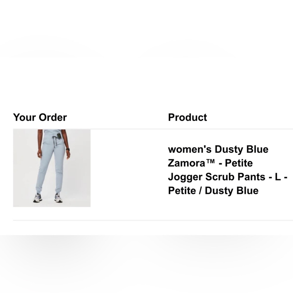 Figs Women’s Dusty Blue Zamora jogger, Large petite